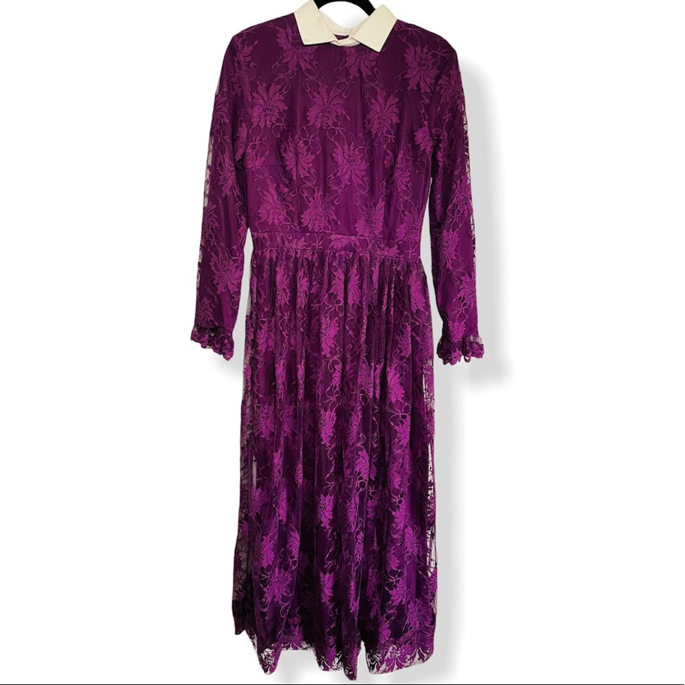 Full Length Purple Lace Dress - Haute Hijab